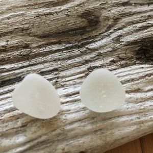 Genuine Beach Tumbled Sea Glass Earrings - Studs